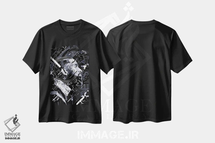 تیشرت مشکی طرح دار – تیشرت تایپوگرافی ,نیپسی اثر کریستین میلئو immage.ir