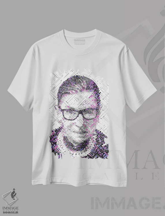 تیشرت سفید طرح دار – تیشرت هنری زنانه ,آر.بی.جی اثر کریستین میلئو فروشگاه ایماژ