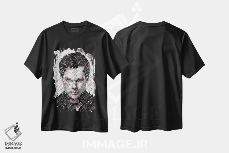 تیشرت مشکی طرح دار – تیشرت سریال ,دکستر اثر کریستین میلئو فروشگاه ایماژ