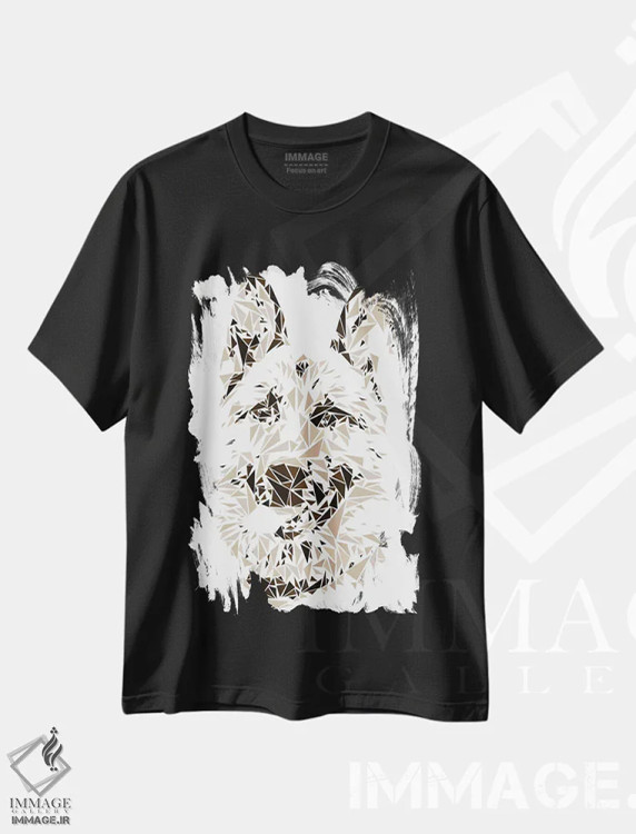 تیشرت مشکی طرح دار – تیشرت حیوانات ,سگ گله آلمانی اثر کریستین میلئو فروشگاه ایماژ