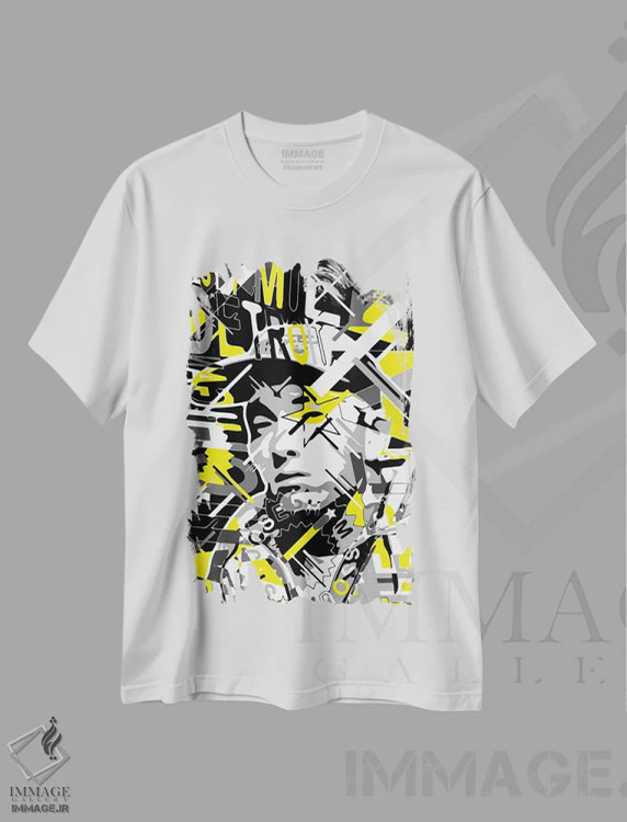 تیشرت سفید طرح دار – تیشرت موسیقی رپ ,امینم اثر کریستین میلئو فروشگاه ایماژ