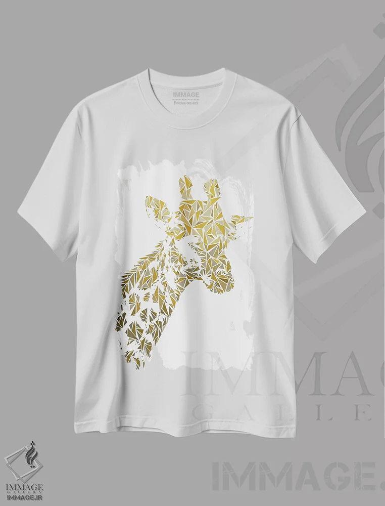 تیشرت سفید طرح دار – تیشرت حیوانات ,زرافه اثر کریستین میلئو فروشگاه ایماژ