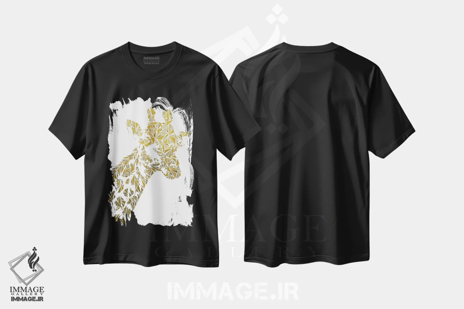 تیشرت مشکی طرح دار – تیشرت حیوانات ,زرافه اثر کریستین میلئو immage.ir