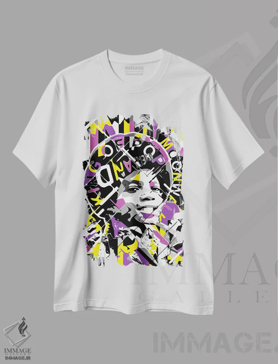 تیشرت سفید طرح دار – تیشرت موسیقی ,مایکل کید اثر کریستین میلئو فروشگاه ایماژ