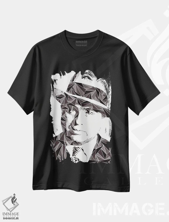 تیشرت مشکی طرح دار – تیشرت وینتیج مردانه ,آل کاپون اثر کریستین میلئو فروشگاه ایماژ