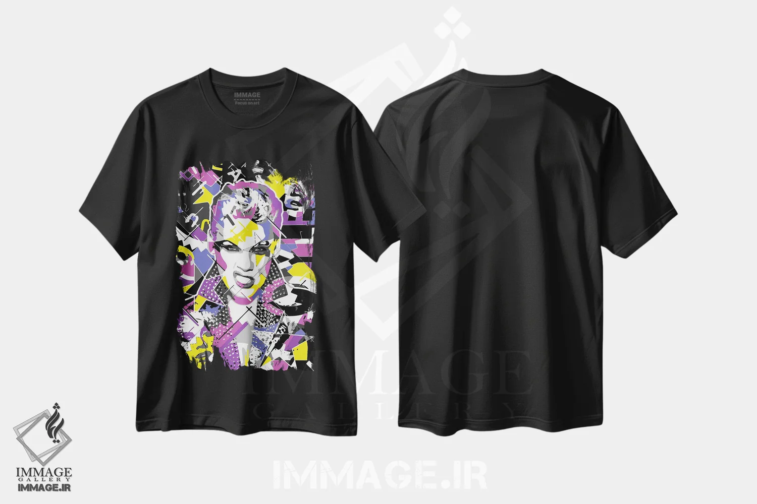 تیشرت مشکی طرح دار – تیشرت پاپ موزیک ,پینک اثر کریستین میلئو immage.ir