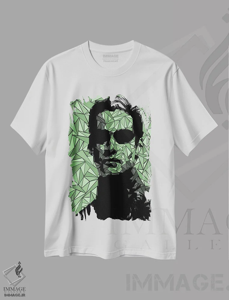 تیشرت سفید طرح دار – تیشرت گرافیکی ,نئو اثر کریستین میلئو immage.ir