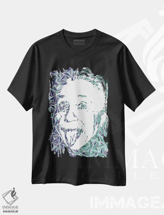 تیشرت مشکی طرح دار – تیشرت علمی ,آلبرت انیشتین اثر کریستین میلئو immage.ir