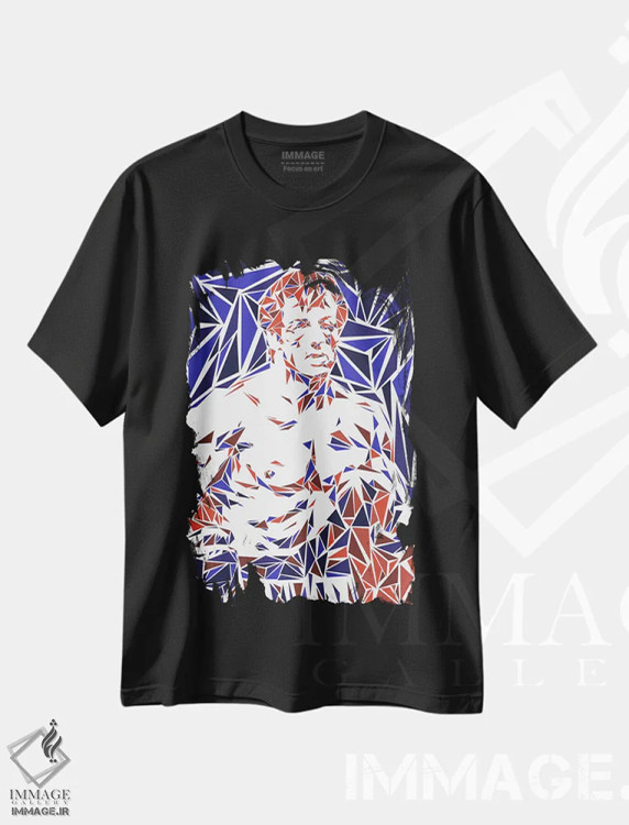 تیشرت مشکی طرح دار – تیشرت اسپرت ,راکی بالبوا اثر کریستین میلئو فروشگاه ایماژ