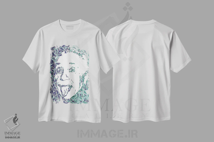 تیشرت سفید طرح دار – تیشرت علمی ,آلبرت انیشتین اثر کریستین میلئو فروشگاه ایماژ