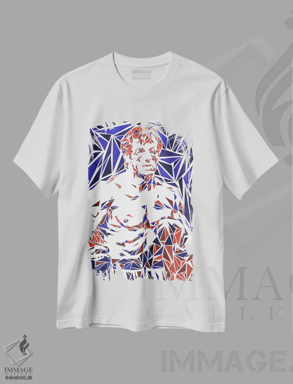 تیشرت سفید طرح دار – تیشرت اسپرت ,راکی بالبوا اثر کریستین میلئو immage.ir