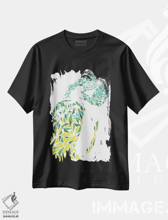 تیشرت مشکی طرح دار – تیشرت حیوانات ,طوطی آرا اثر کریستین میلئو فروشگاه ایماژ