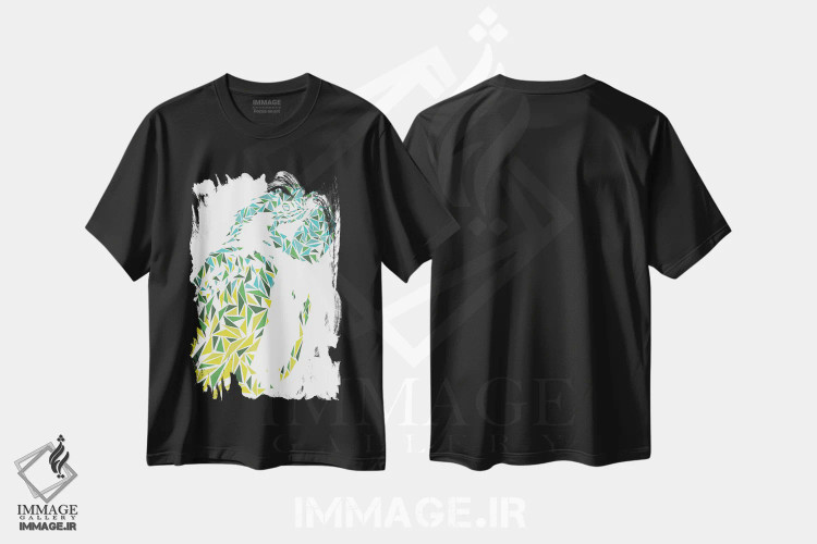 تیشرت مشکی طرح دار – تیشرت حیوانات ,طوطی آرا اثر کریستین میلئو فروشگاه ایماژ