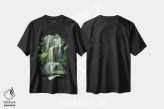 تیشرت مشکی طرح دار – تیشرت طبیعت ,آبشار جنگلی اثر مایک کیف immage.ir
