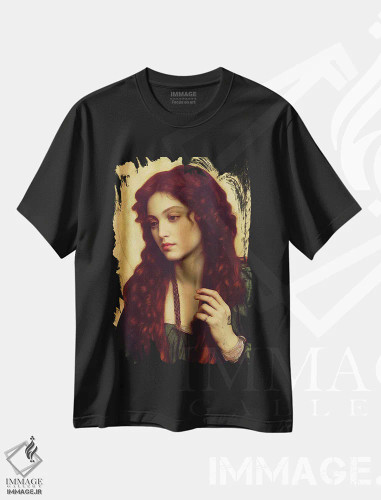 تیشرت مشکی طرح دار – تیشرت هنری ,نقاشی مادلنا اثر مایک کیف فروشگاه ایماژ