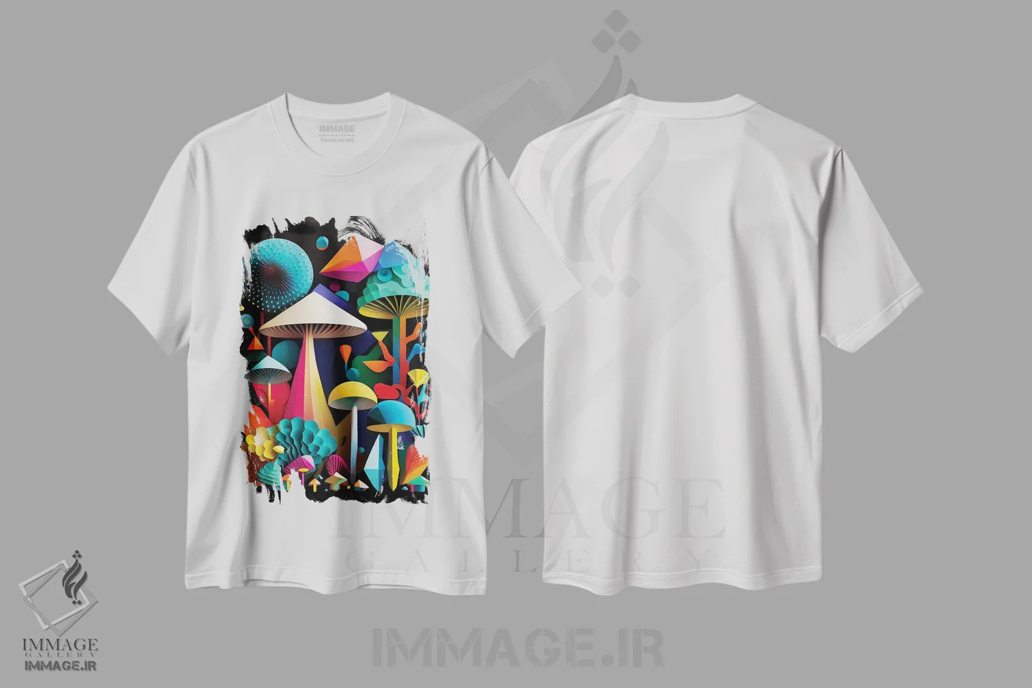 تیشرت سفید طرح دار – تیشرت فانتزی ,قارچ های شگفت انگیز اثر مایک کیف فروشگاه ایماژ