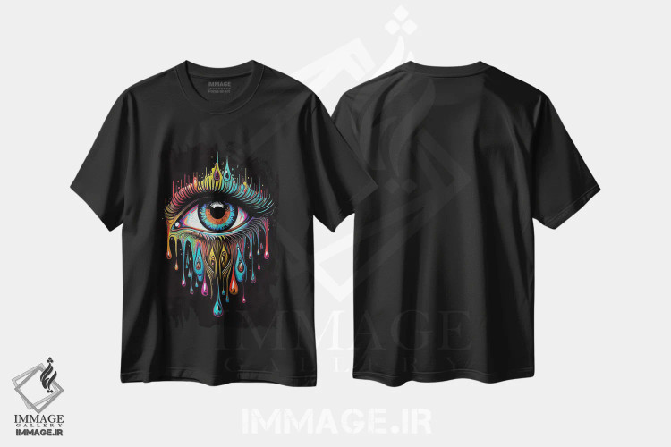 تیشرت مشکی طرح دار – تیشرت گرافیکی ,چشم جادویی اثر مایک کیف immage.ir