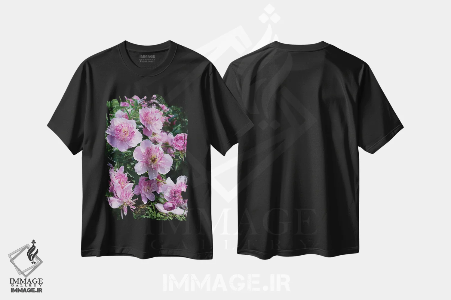 تیشرت مشکی طرح دار – تیشرت گلدار ,باغ گل های صدتومانی شکوفا دوم اثر مایک کیف immage.ir