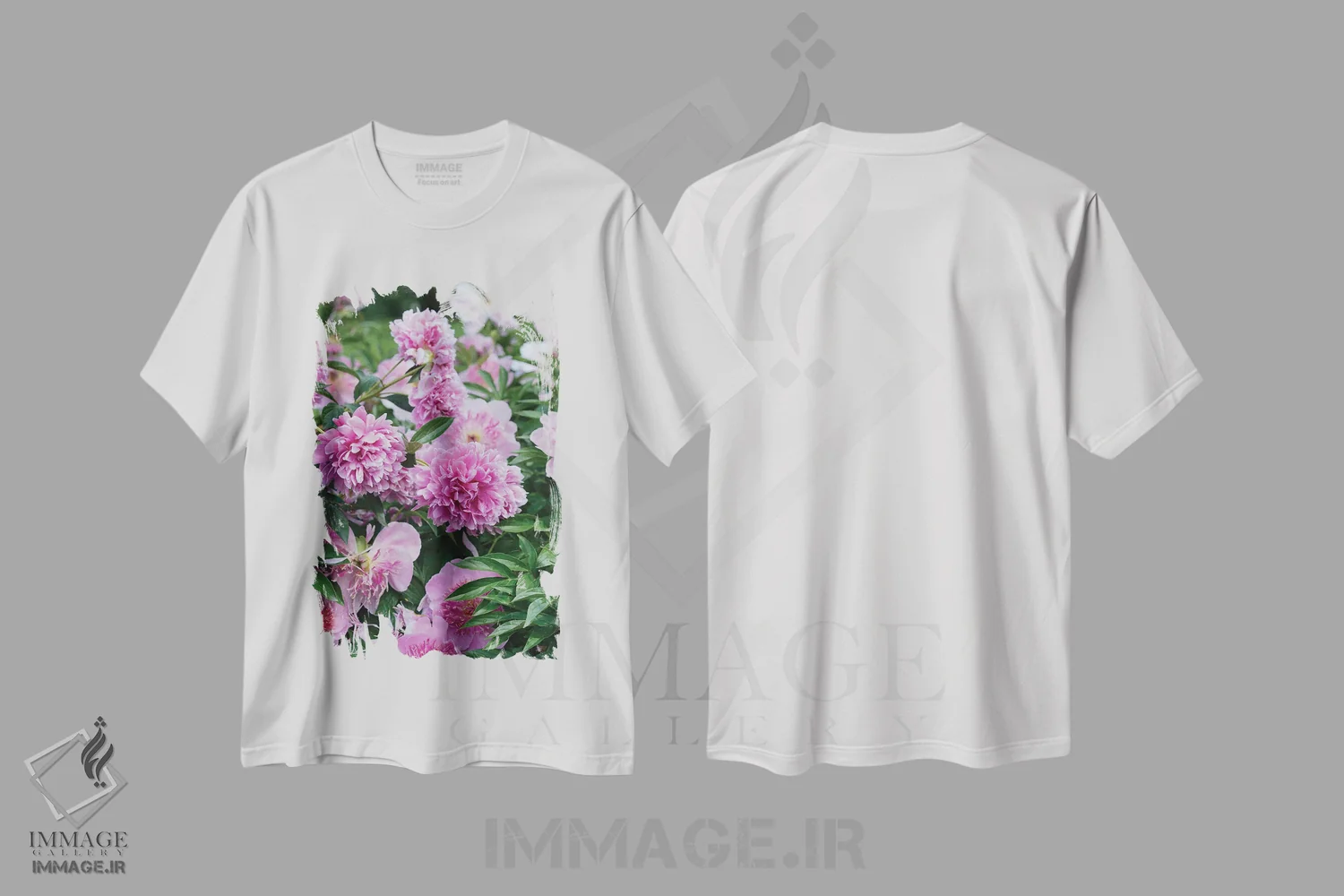 تیشرت سفید طرح دار – تیشرت گلدار ,باغ گل های صدتومانی شکوفا اول اثر مایک کیف immage.ir