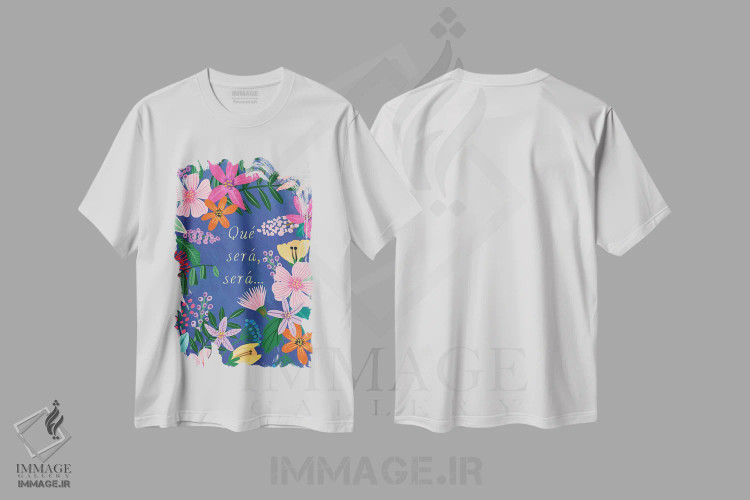 تیشرت سفید طرح دار – تیشرت بوهمی ,هر چه خواهد شد خواهد شد اثر میا چارّو فروشگاه ایماژ