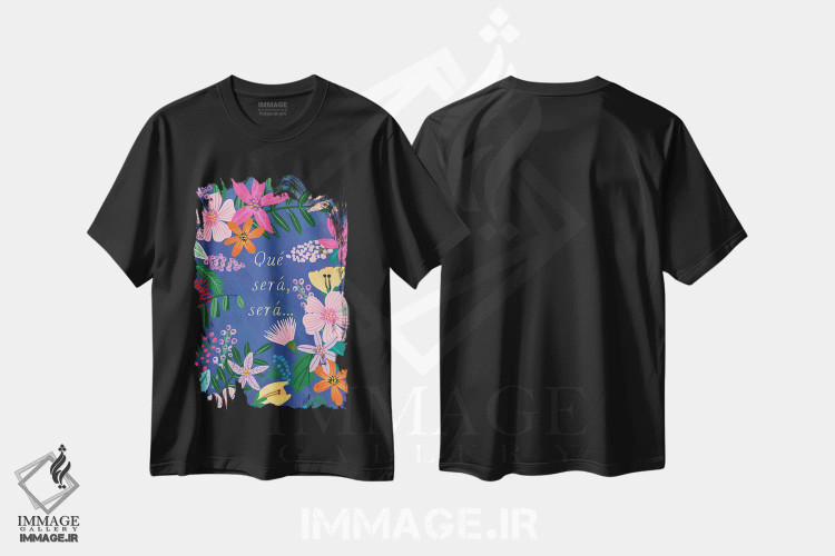 تیشرت مشکی طرح دار – تیشرت بوهمی ,هر چه خواهد شد خواهد شد اثر میا چارّو immage.ir