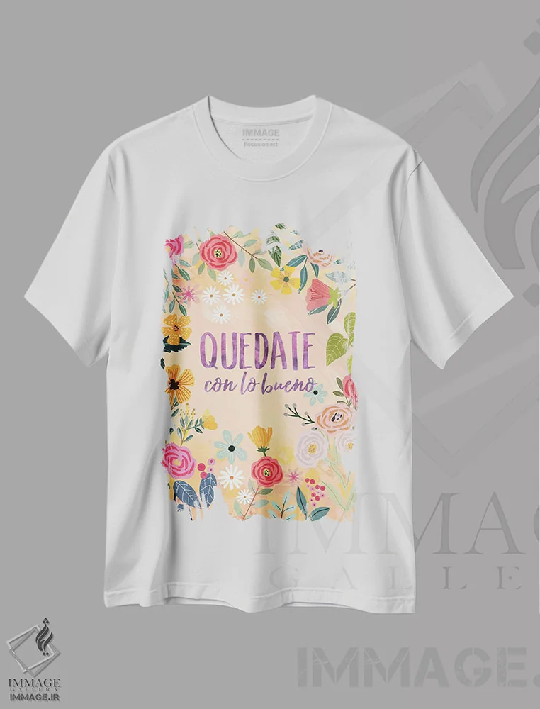 تیشرت سفید طرح دار – تیشرت تایپوگرافی ,بمان اثر میا چارّو immage.ir