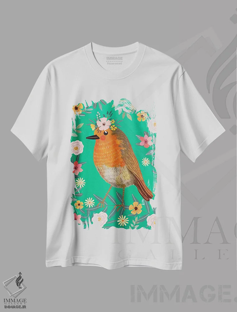 تیشرت سفید طرح دار – تیشرت طبیعت ,سار اثر میا چارّو فروشگاه ایماژ