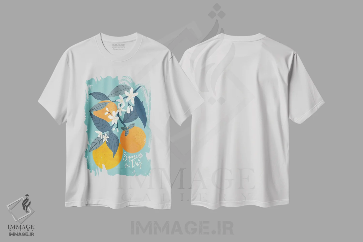 تیشرت سفید طرح دار – تیشرت هنری ,پرتقال ها اثر میا چارّو immage.ir