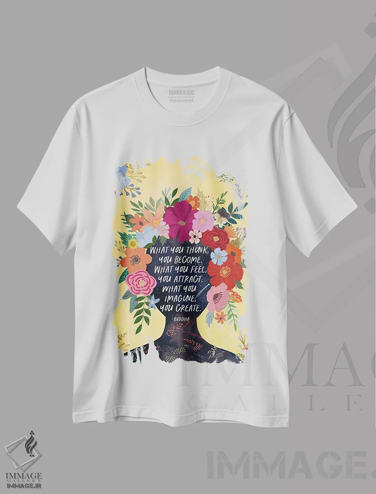 تیشرت سفید طرح دار – تیشرت معنوی ,جذب سوم اثر میا چارّو immage.ir