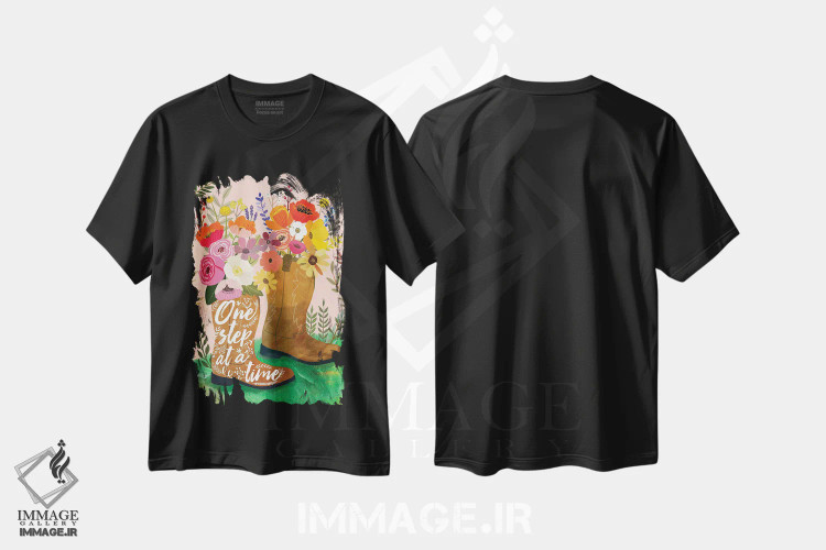 تیشرت مشکی طرح دار – تیشرت هنری ,چکمه سوم اثر میا چارّو فروشگاه ایماژ