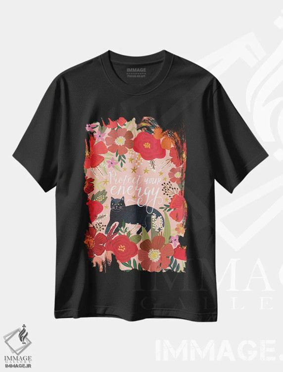 تیشرت مشکی طرح دار – تیشرت انگیزشی ,انرژی اثر میا چارّو فروشگاه ایماژ