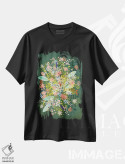 تیشرت مشکی طرح دار – تیشرت طبیعت ,گل ها اثر میا چارّو فروشگاه ایماژ