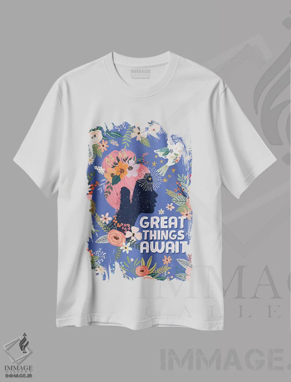تیشرت سفید طرح دار – تیشرت انگیزشی ,چیزهای بزرگ اثر میا چارّو immage.ir