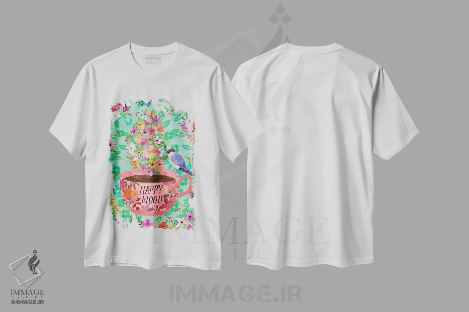 تیشرت سفید طرح دار – تیشرت فانتزی ,حال و هوای شاد اثر میا چارّو فروشگاه ایماژ
