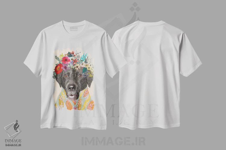 تیشرت سفید طرح دار – تیشرت حیوانات ,لابرادور اثر میا چارّو immage.ir