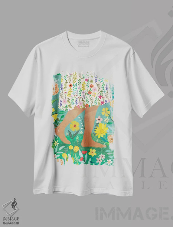 تیشرت سفید طرح دار – تیشرت هنری معنوی ,اتصال دوباره اثر میا چارّو فروشگاه ایماژ