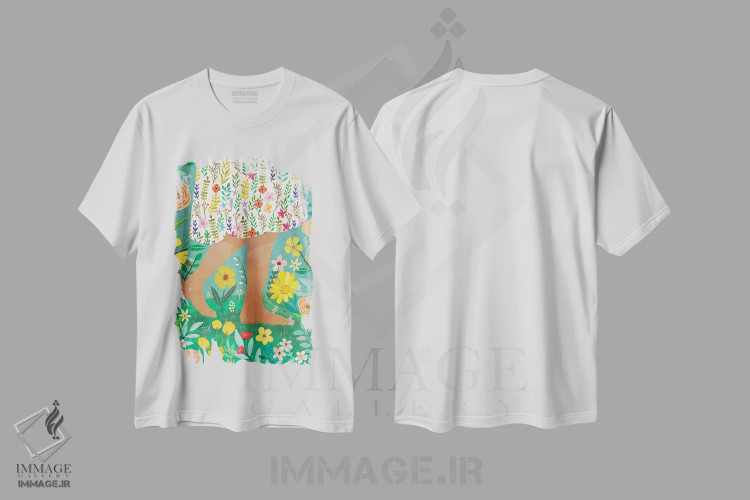 تیشرت سفید طرح دار – تیشرت هنری معنوی ,اتصال دوباره اثر میا چارّو فروشگاه ایماژ