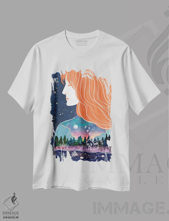 تیشرت سفید طرح دار – تیشرت هنری ,جهان درون اثر میا چارّو immage.ir