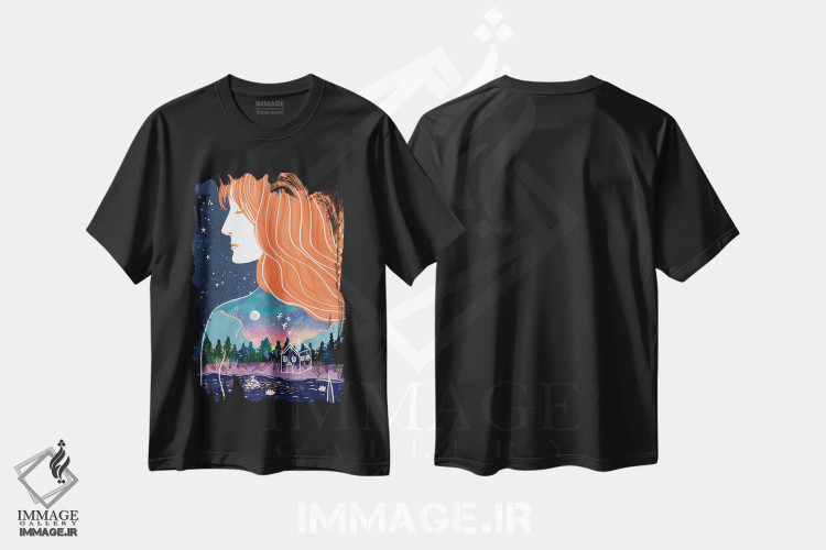 تیشرت مشکی طرح دار – تیشرت هنری ,جهان درون اثر میا چارّو فروشگاه ایماژ