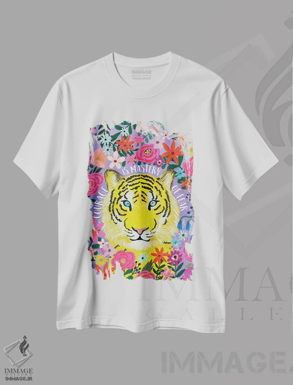 تیشرت سفید طرح دار – تیشرت حیوانات ,ببر اثر میا چارّو فروشگاه ایماژ