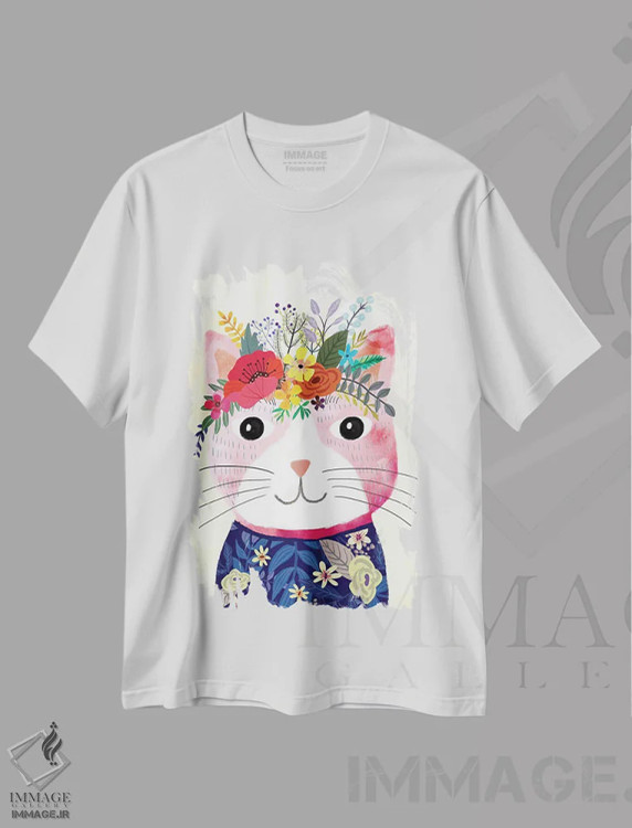 تیشرت سفید طرح دار – تیشرت کودکان ,گربهٔ مافی اثر میا چارّو immage.ir