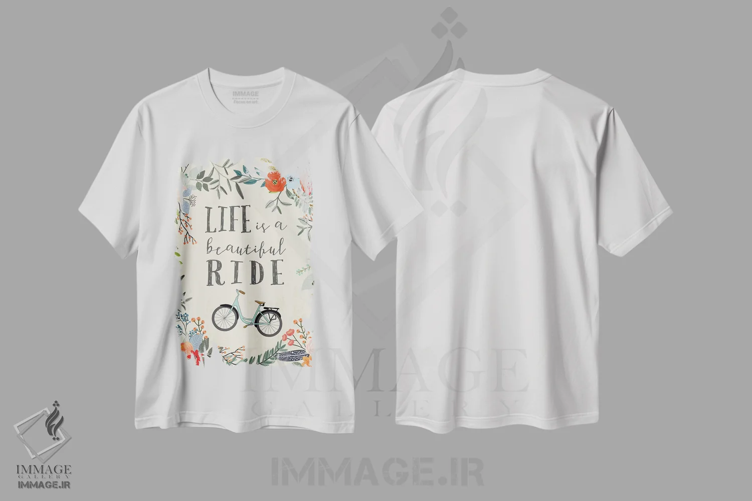 تیشرت سفید طرح دار – تیشرت اسپرت ,زندگی یک سواری زیباست اثر میا چارّو فروشگاه ایماژ