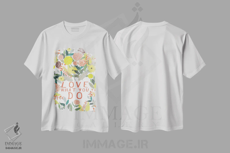 تیشرت سفید طرح دار – تیشرت الهام بخش ,کاری را که می کنی دوست بدار اثر میا چارّو فروشگاه ایماژ