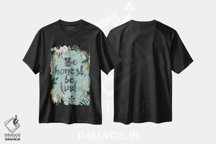 تیشرت مشکی طرح دار – تیشرت انگیزشی ,Be Kind" اثر میا چارّو فروشگاه ایماژ