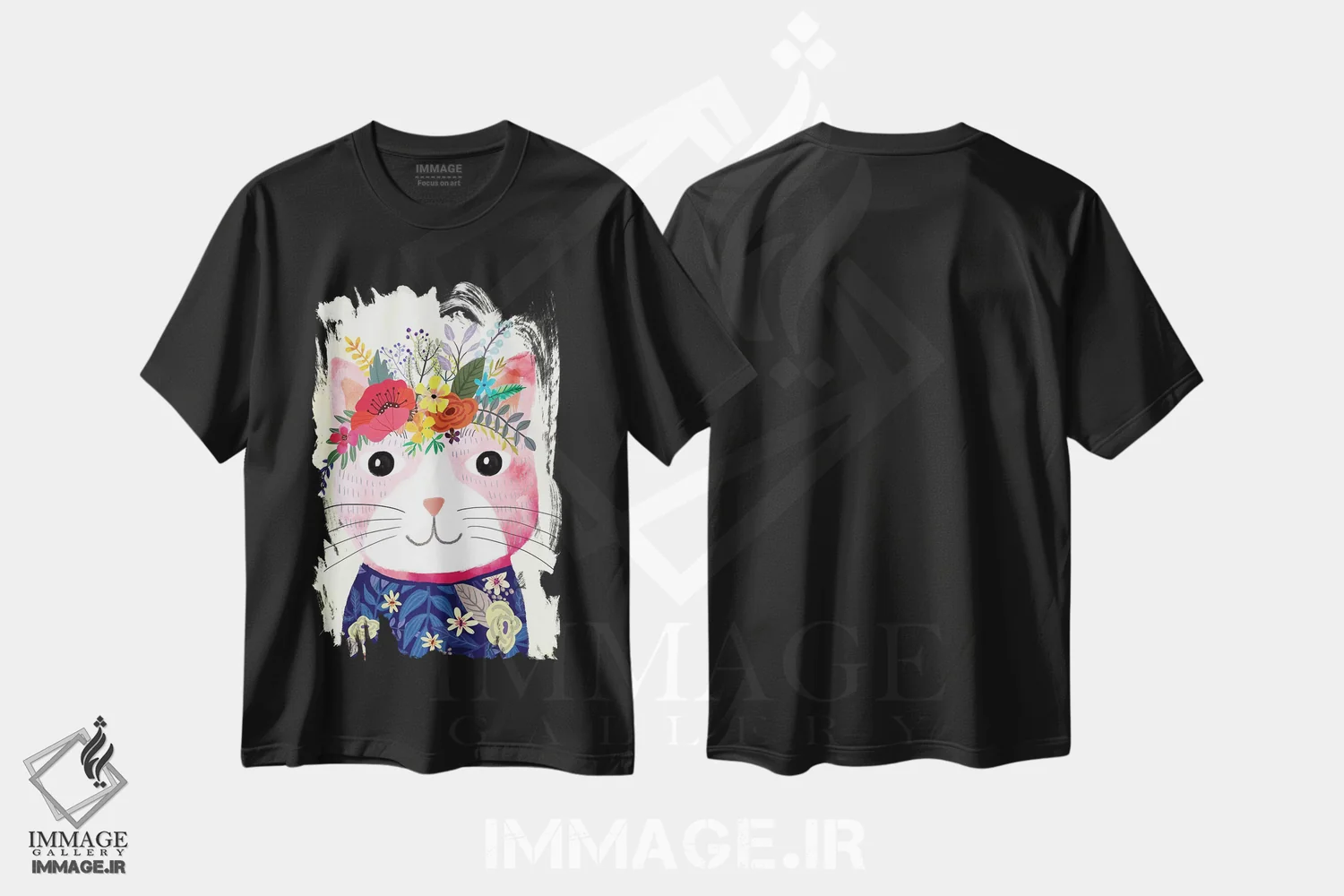 تیشرت مشکی طرح دار – تیشرت کودکان ,گربهٔ مافی اثر میا چارّو فروشگاه ایماژ