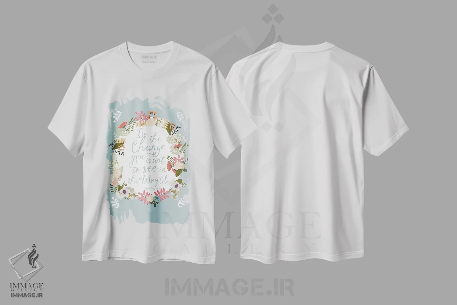 تیشرت سفید طرح دار – تیشرت تایپوگرافی ,خودت تغییر باش اثر میا چارّو immage.ir