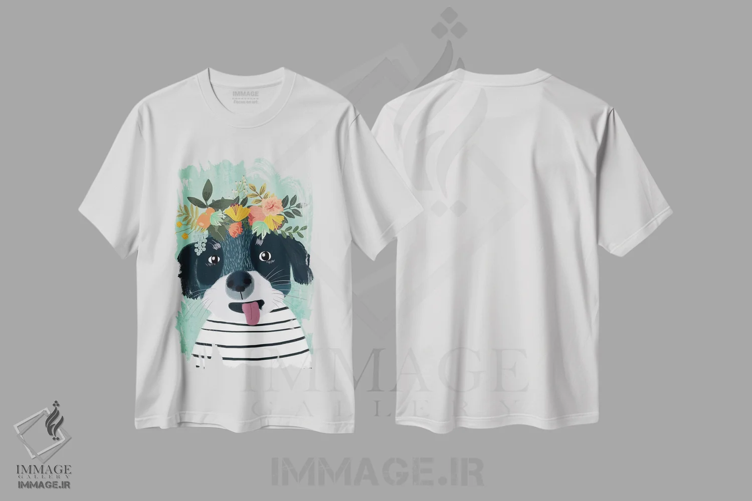 تیشرت سفید طرح دار – تیشرت حیوانات ,توله سگ اثر میا چارّو immage.ir
