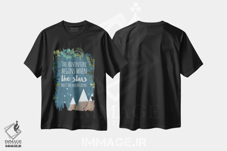 تیشرت مشکی طرح دار – تیشرت انگیزشی ,ماجراجویی آغاز می شود اثر میا چارّو فروشگاه ایماژ