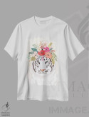 تیشرت سفید طرح دار – تیشرت حیوانات ,ببر سفید اثر میا چارّو immage.ir