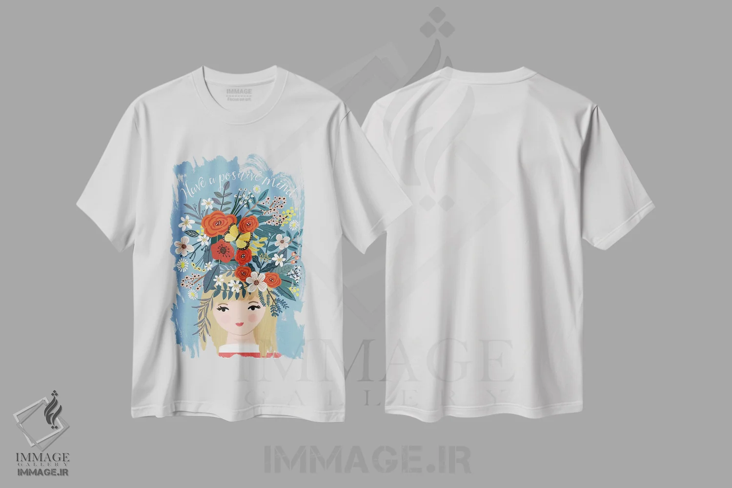 تیشرت سفید طرح دار – تیشرت انگیزشی ,افکار خوشحال اثر میا چارّو فروشگاه ایماژ